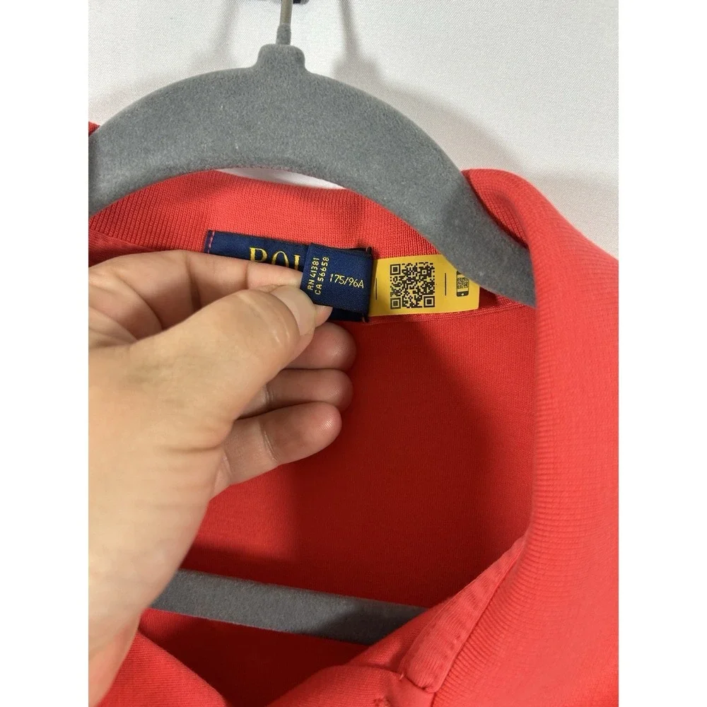 Polo Ralph Lauren Custom Sim Fit Soft Cotton Polo Shirt‎ M Coral Red Preppy Golf